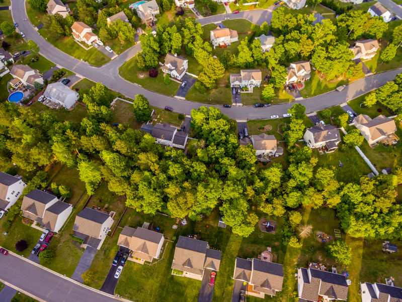 birds eye view of neighborhood